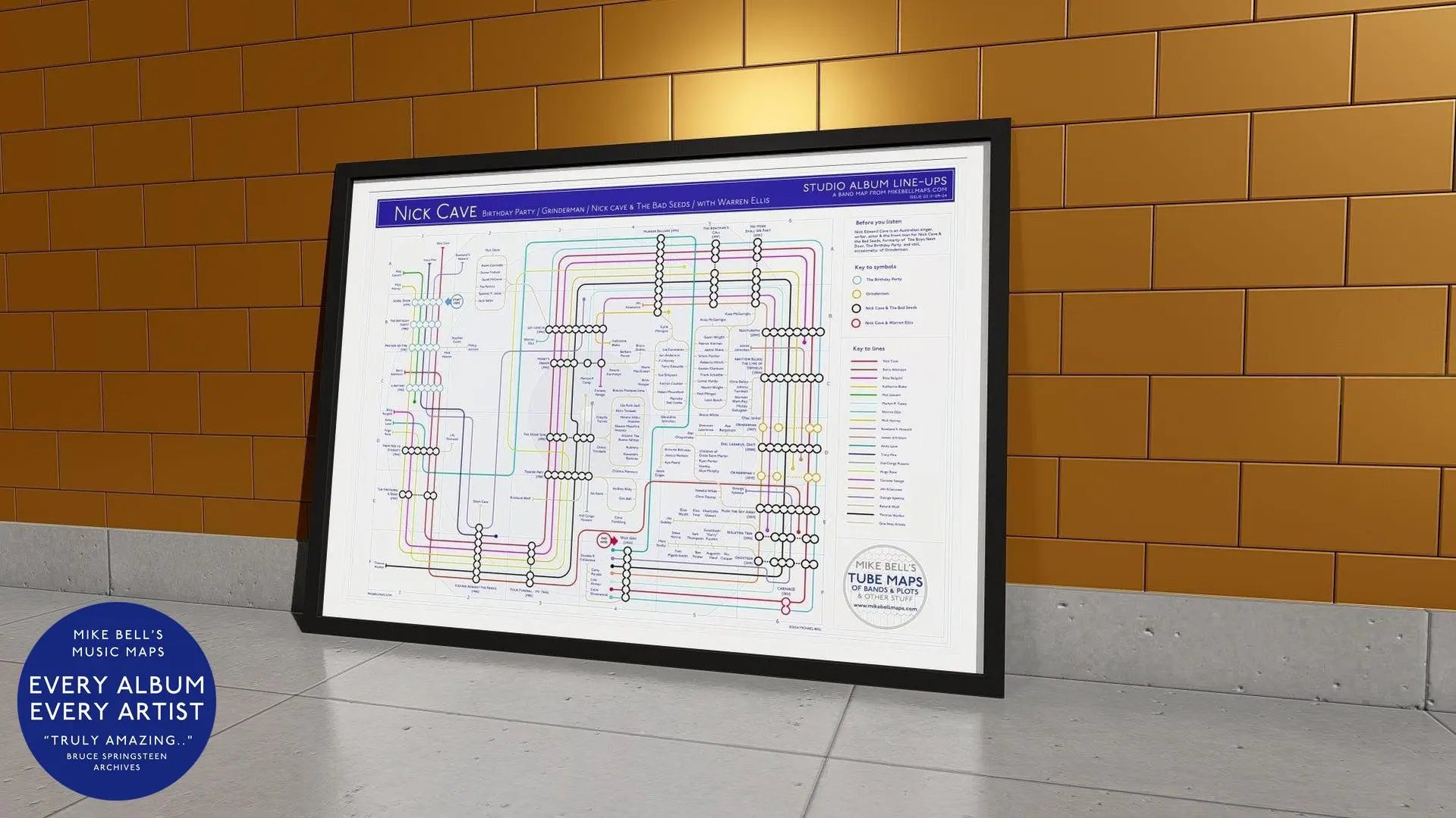 Creative Nick Cave tube map style poster transforming complex information into a map