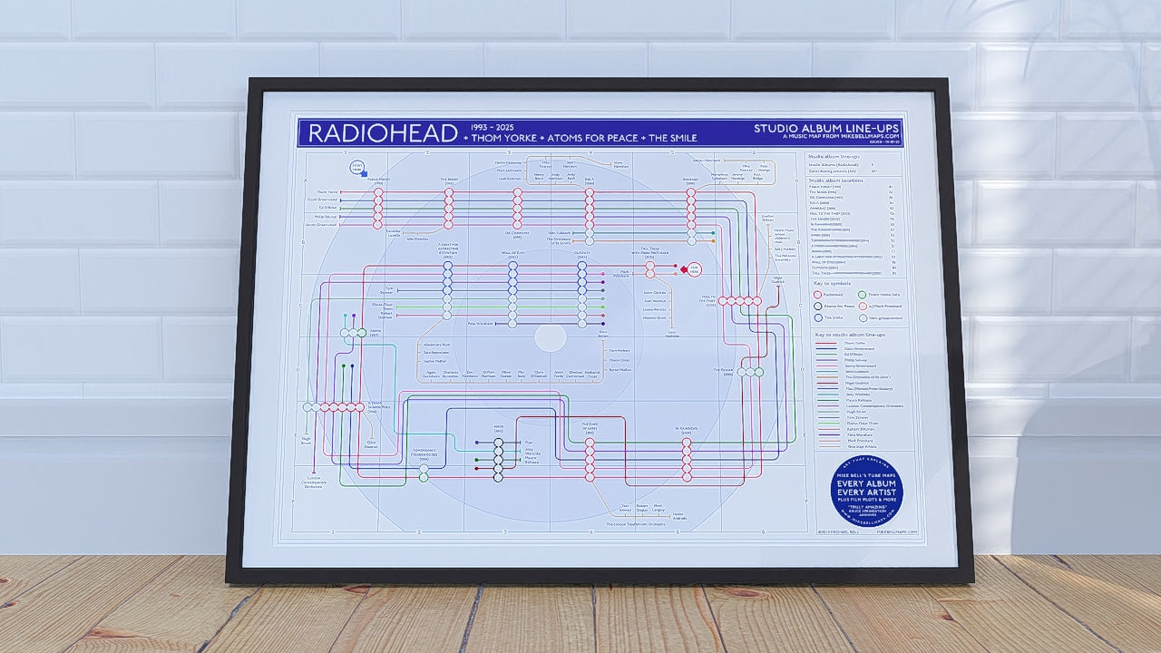 Radiohead albums in order tube map artwork connecting releases