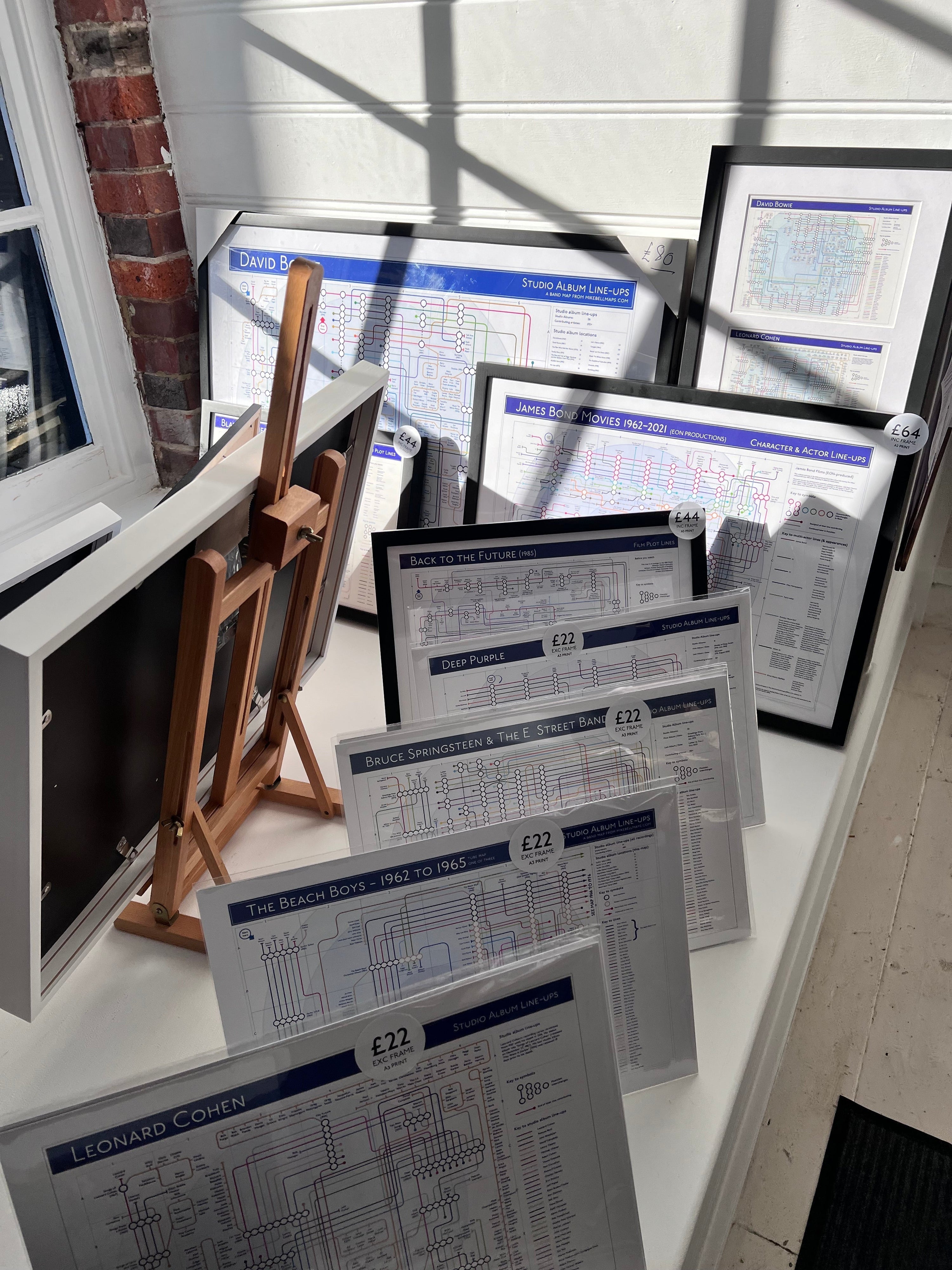 Mike Bell Maps Art Print: Unique map art of studio albums and musicians available for purchase as gifts for music and record fans.