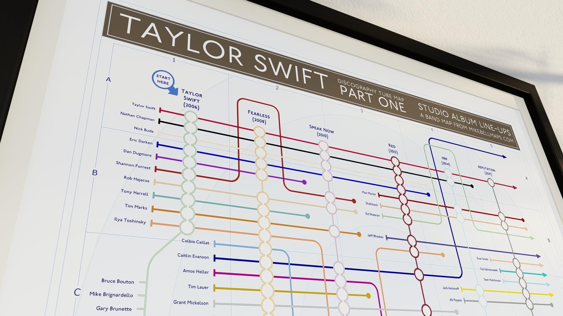taylor swift albums mapped by mike bell