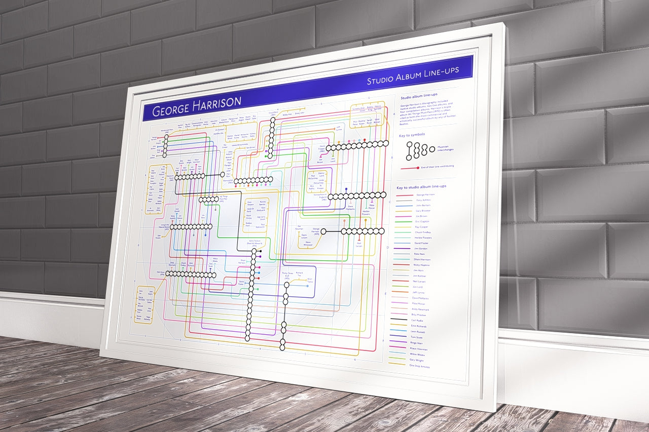 Mike Bell Maps George Harrison music map art print gift for fans