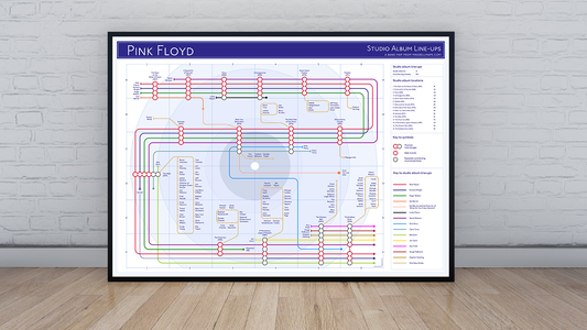 Pink Floyd - Albums - as Tube / Underground Maps - MikeBellCartes.com
