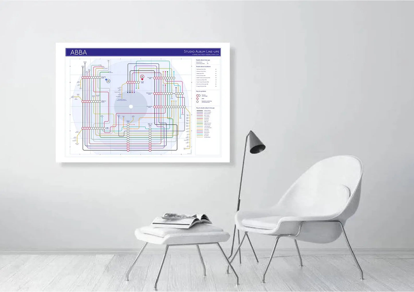 ABBA Studio albums discography map mike bell tube maps underground band maps 03