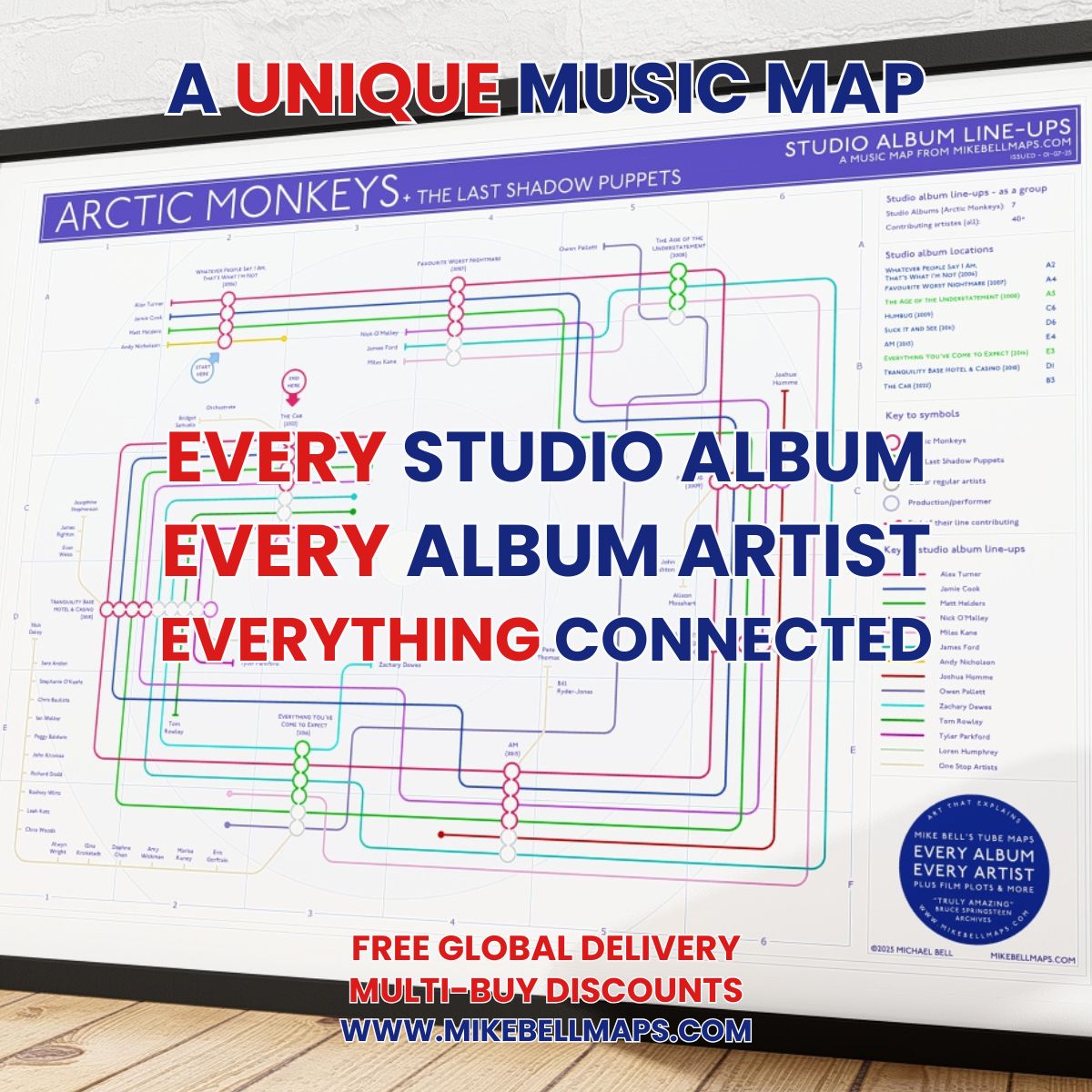 Arctic Monkeys Gift & Merch – albums in order - every musician