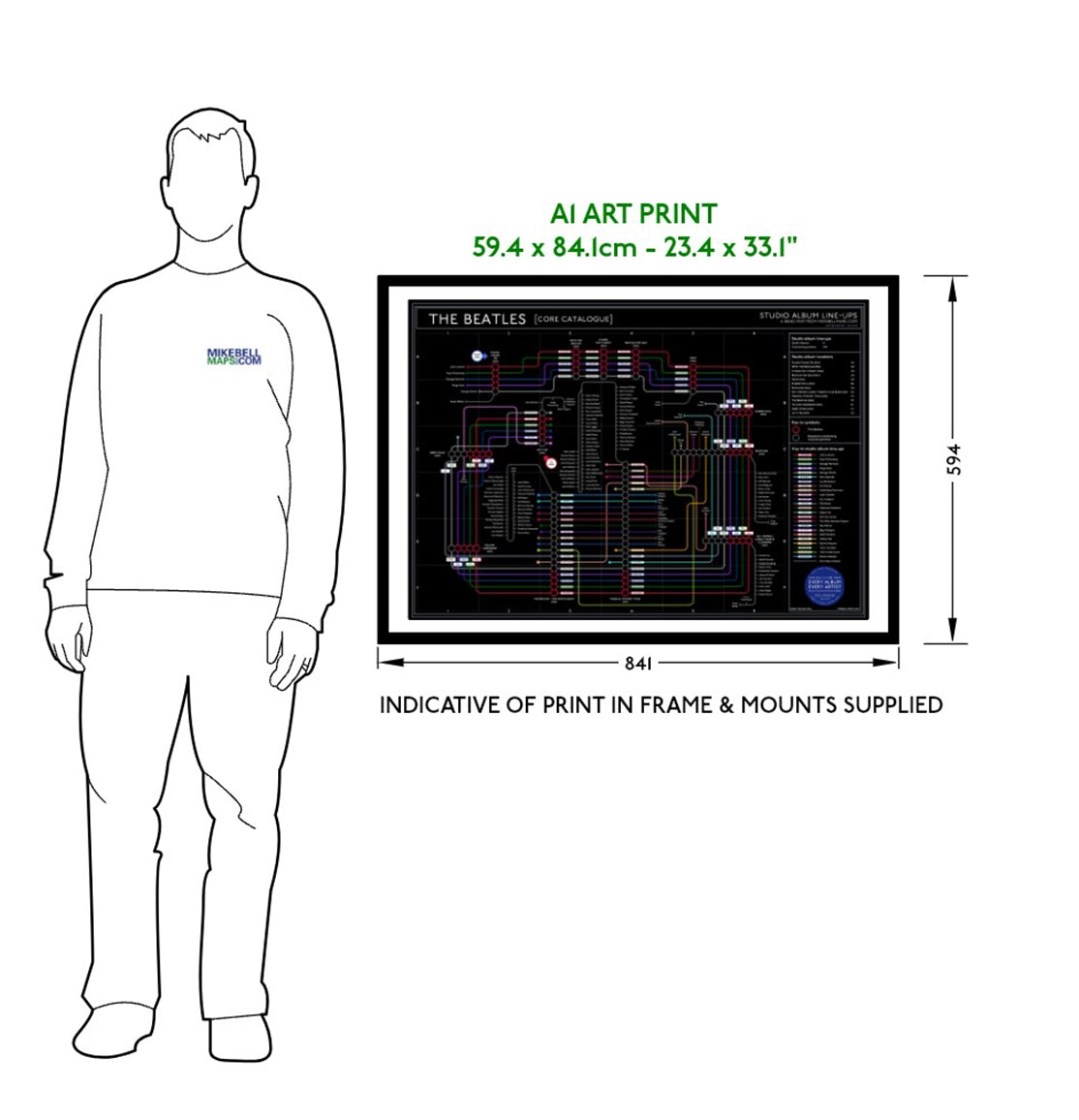 Beatles discography tube map by MikeBellMaps