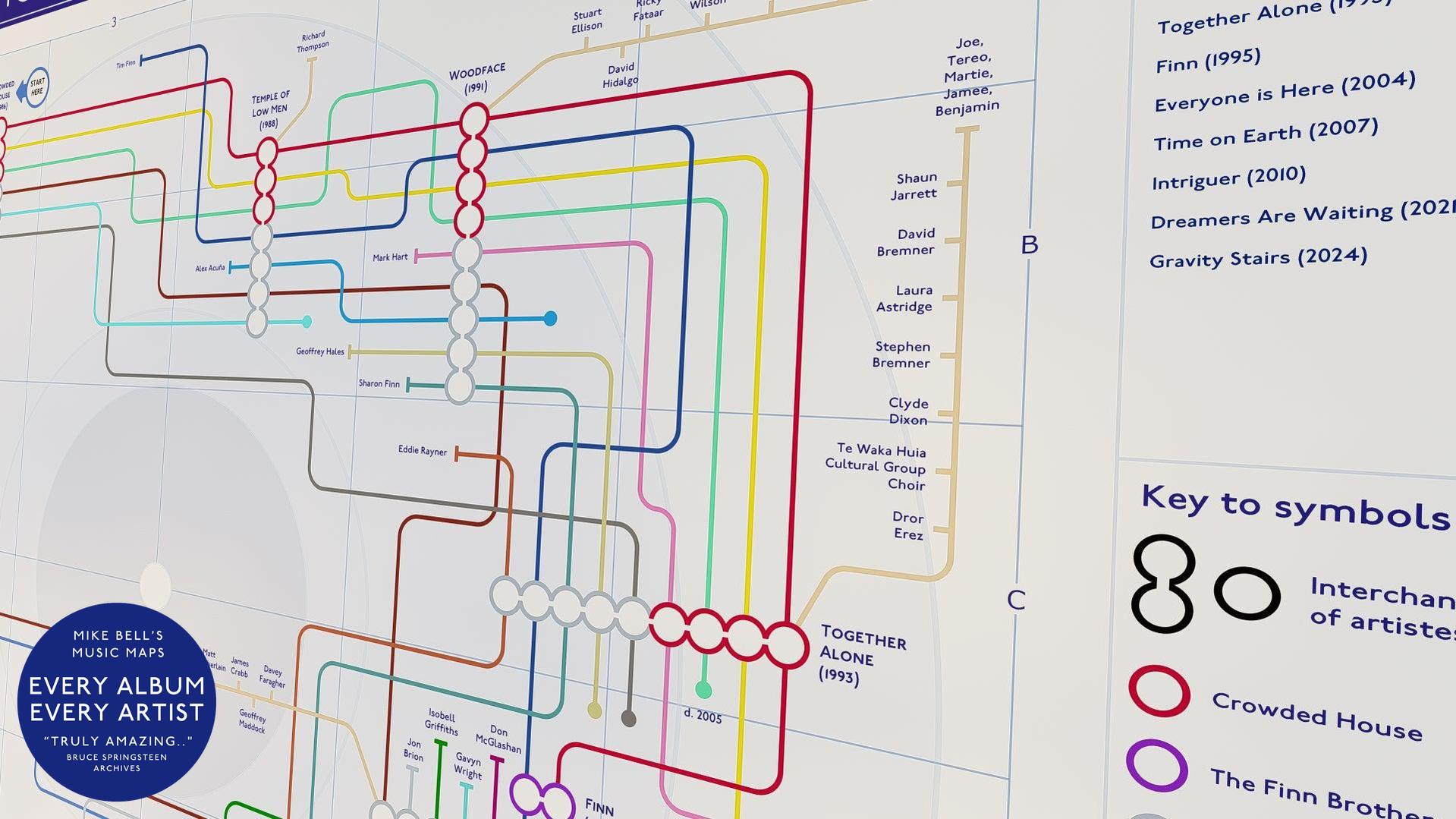 Detail of tube lines music map mike bell