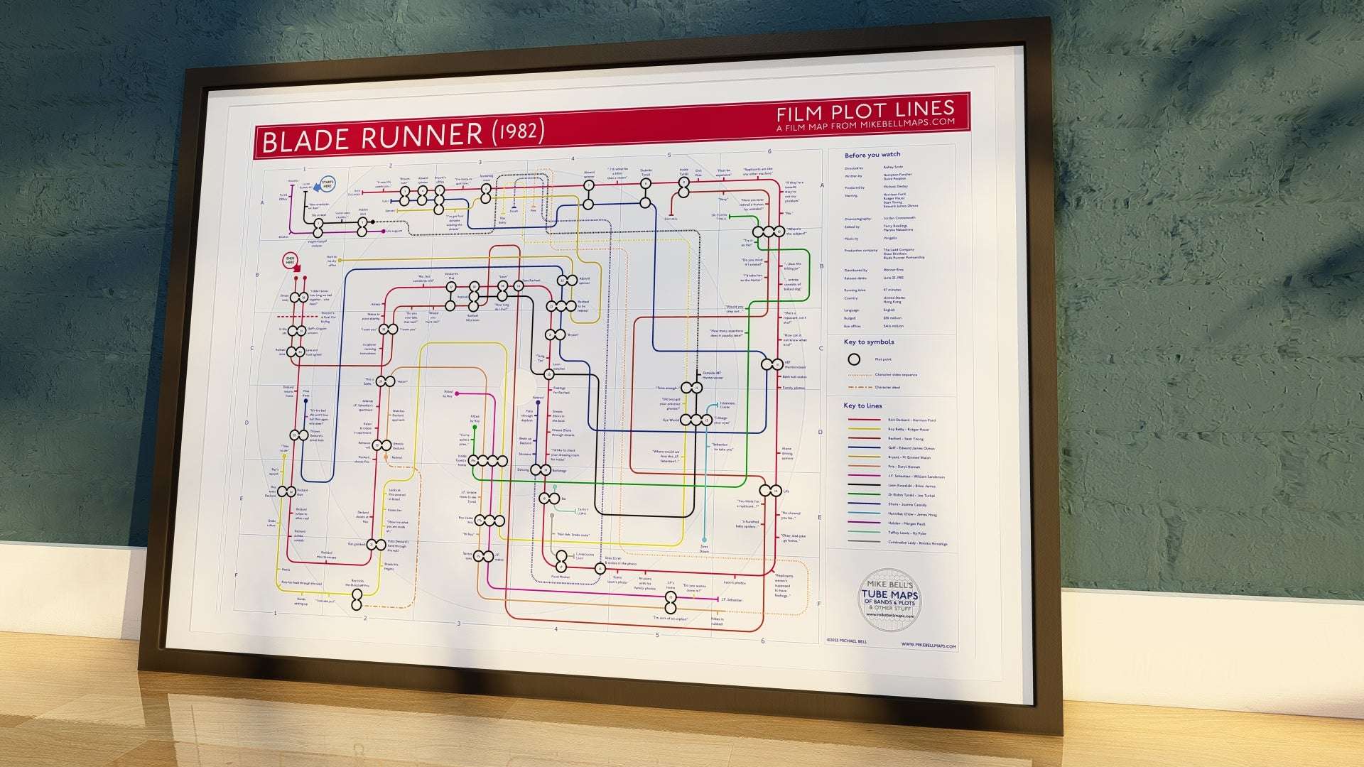 Framed Blade Runner map