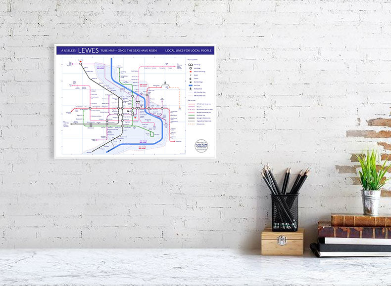 LEWES TUBE UNDERGROUND MAP MIKE BELL 05
