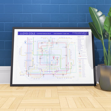 Lloyd Cole discography tube map art print by Mike Bell
