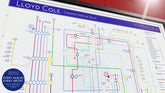 Lloyd Cole unique art print: Music Maps art print of unique music maps for fans of Lloyd Cole, music, records, and gigs.