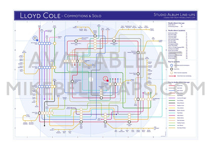 Lloyd Cole - Albums - as Tube / Underground Maps - MikeBellCartes.com