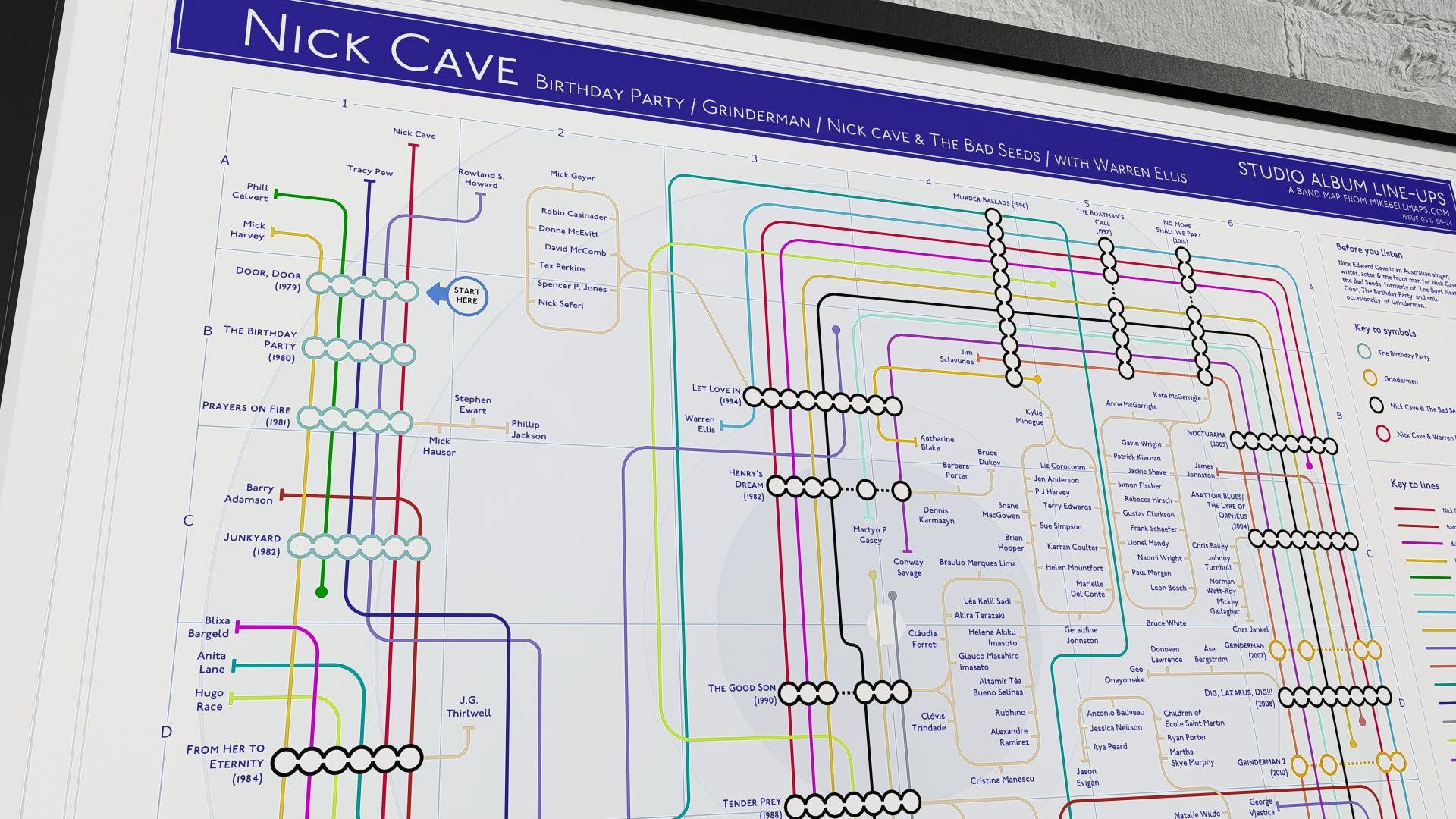 Mike Bell's Tube Map of Nick Cave's Album Discography