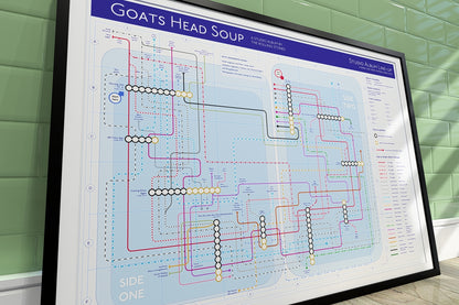 Rolling Stones Art Print: Unique Music Maps of Goats Head Soup Album.