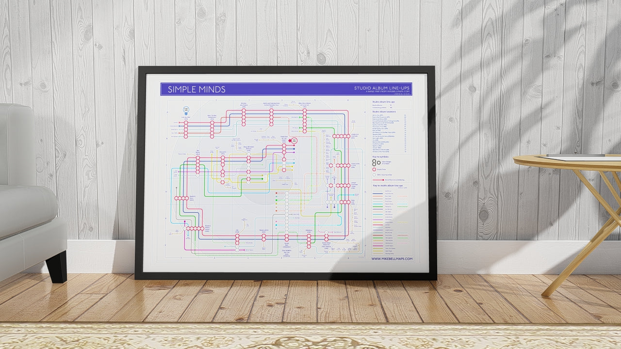 A fan’s guide to Simple Minds albums in order – map artwork by Mike Bell