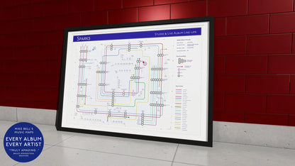 Sparks Art unique art print: stylized map created from music data.