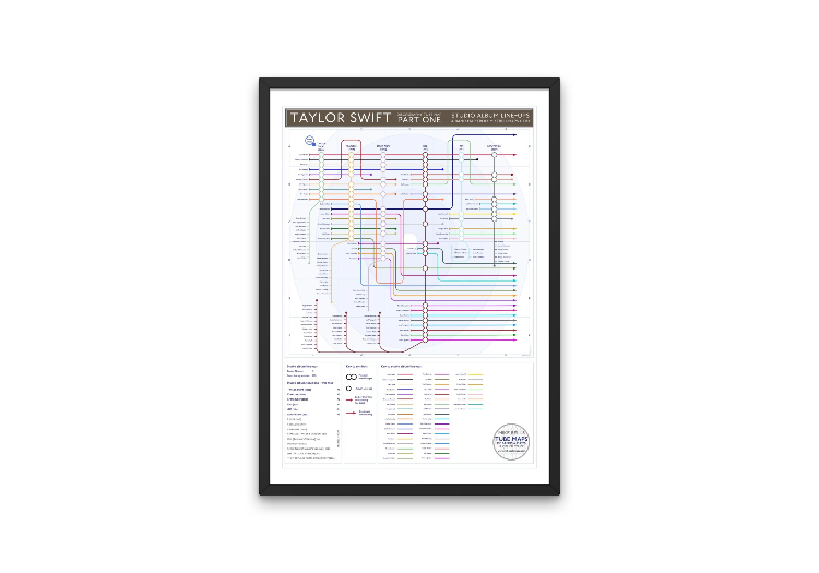 Taylor Swift Studio albums discography TUBE map mike bell tube maps underground band maps 07