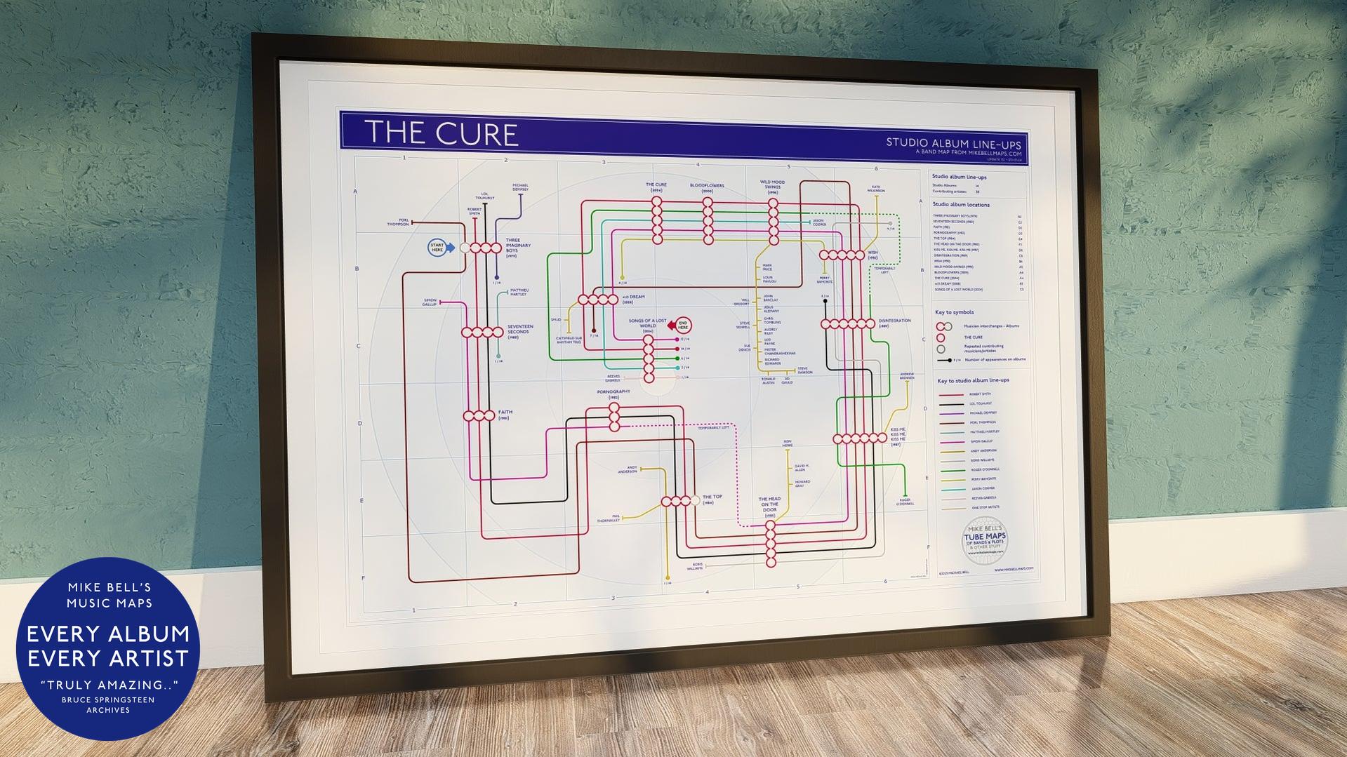 cure albums in order music tube map by mike bell