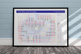 Rolling Stones Art Prints: Unique Music Maps image featuring album titles, gig locations, and iconic band photos in an intricate design.
