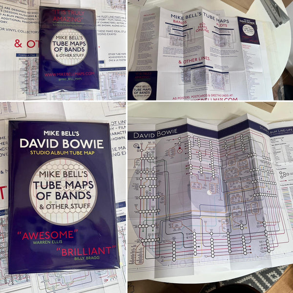 David Bowie - Albums - as Tube Maps | MikeBellMaps - Z-fold tube map