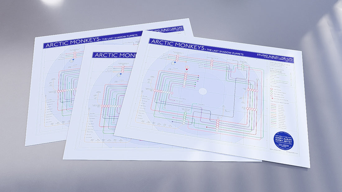 Arctic Monkeys Discography Map - Albums in Order Art Print