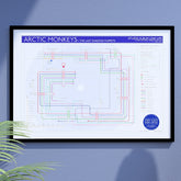 Arctic Monkeys discography map Giclée wall art print from Mike Bell&