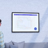 Arctic Monkeys discography map wall art print in a sleek landscape frame on a clean minimalist wall, from Mike Bell&