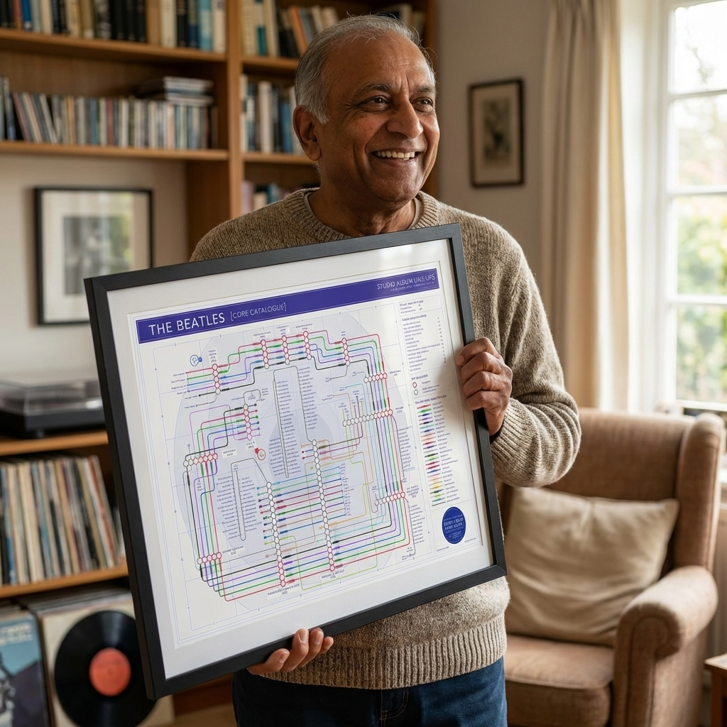 Beatles discography studio albums in order music map by Mike Bell