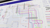 Billy Bragg art print: Discography tube map by Mike Bell, featuring every studio album as a station and musicians as connecting transit lines.
