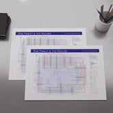 Close-up of the Bob Marley discography map showing the long unbroken tube lines of the I Threes and the original Wailers core across the catalogue, designed by Mike Bell.