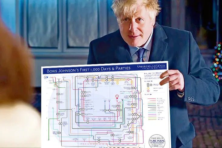 BORIS JOHNSON'S FIRST 1,000 DAYS & PARTIES - Politics - MikeBellMaps