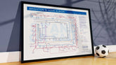 Brighton Hove Albion Football Tube Football History art print, for fans of Brighton football club, also great for gifts.