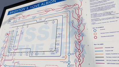 BRIGHTON & HOVE ALBION - Football Tube Map - Studio Album Maps - MikeBellMaps