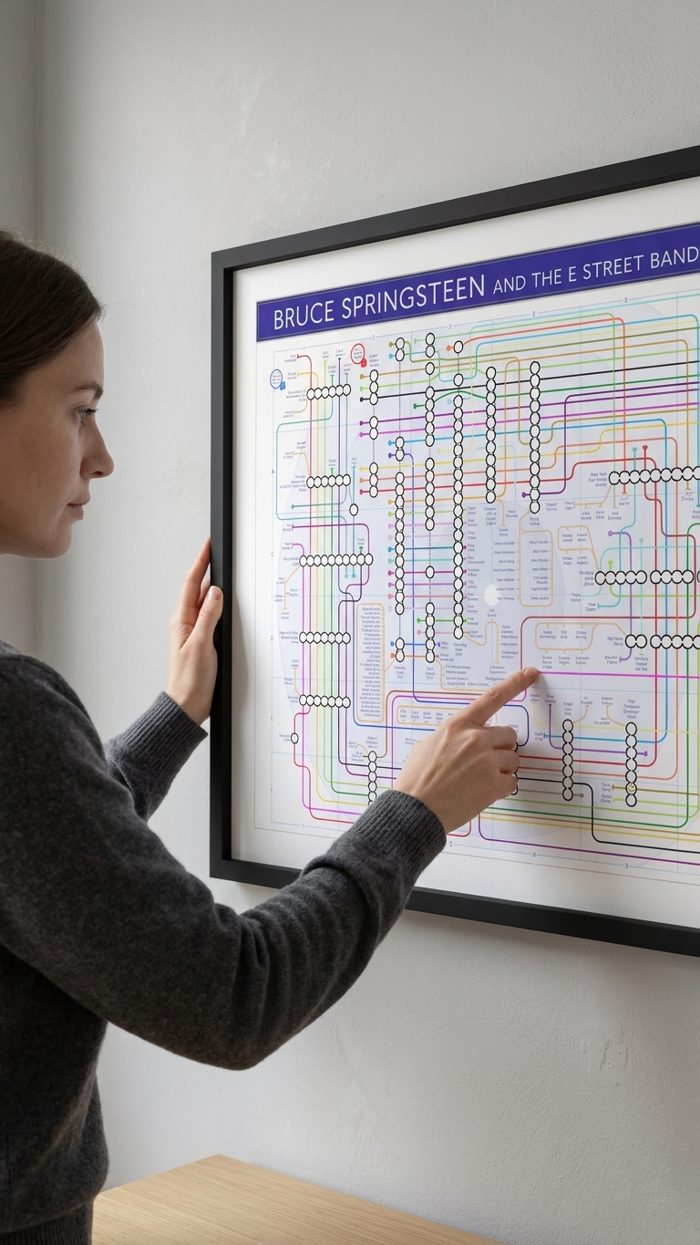 A gift for Bruce Springsteen and The E Street Band transit map poster by mikebellmaps 