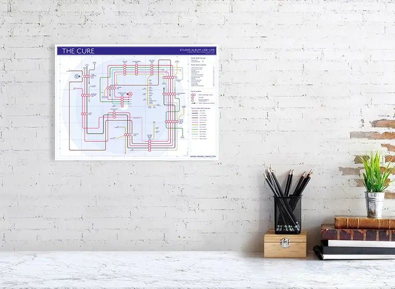 CURE, THE - Discography Band Map - Studio Album Maps - MikeBellMaps