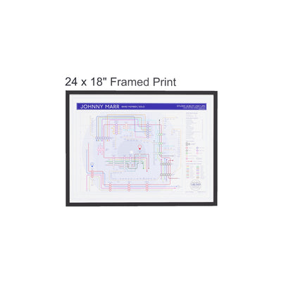 Framed print of a technical drawing with &