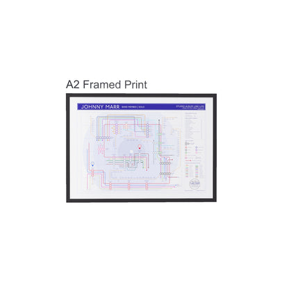 Framed A2 print of a map with &