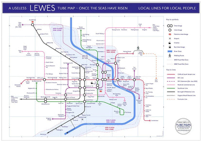 LEWES TUBE MAP (Irreverant)