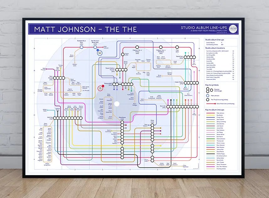 MATT JOHNSON / THE THE - Discography Band Map - Studio Album Maps - MikeBellMaps