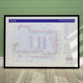 Muse unique art print of a music map, perfect gift for fans of music, records, and gigs.