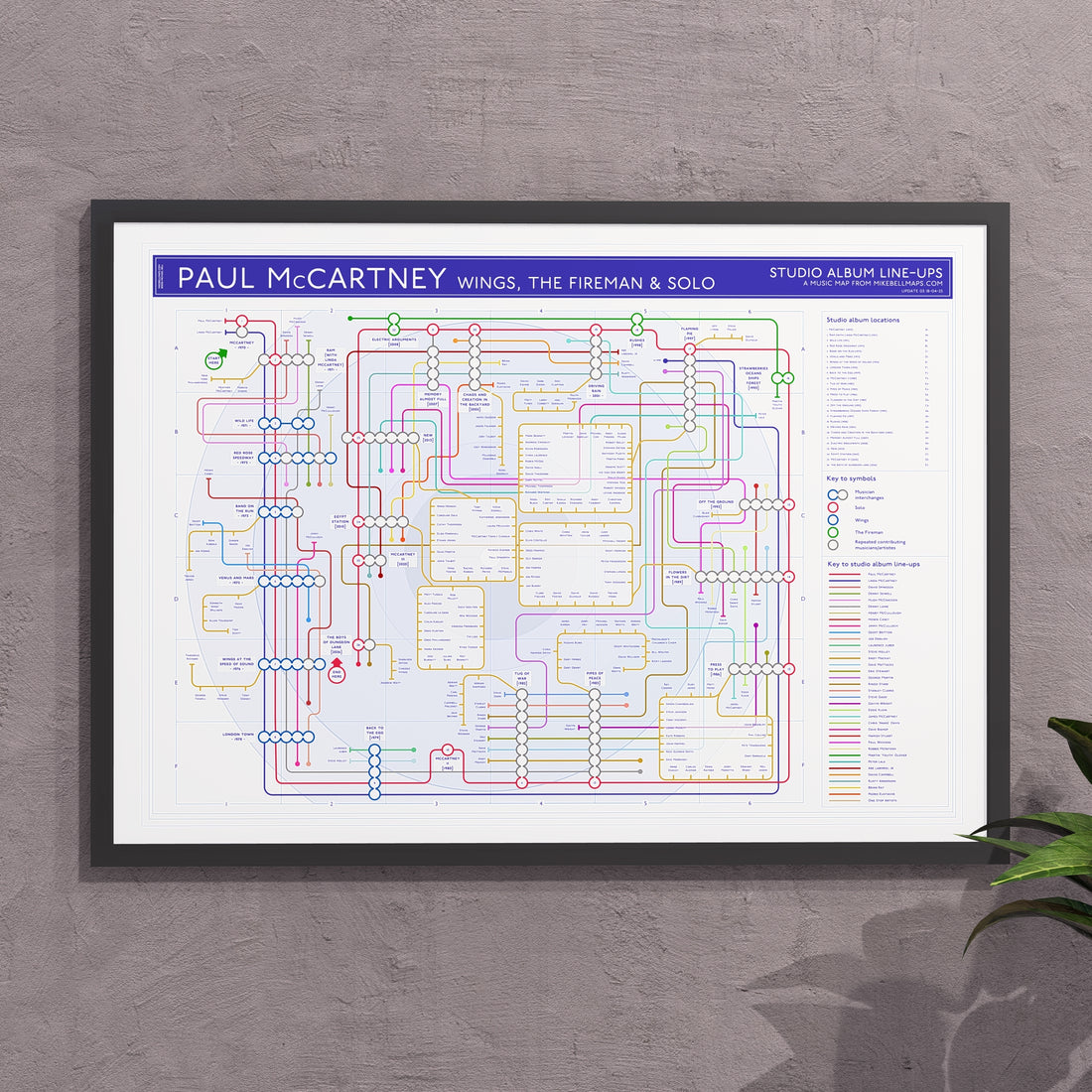Paul McCartney / Wings Gift for Fans | Music Tube Map Art Print