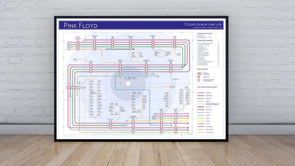 PINK FLOYD - Discography Band Map - Studio Album Maps - MikeBellMaps