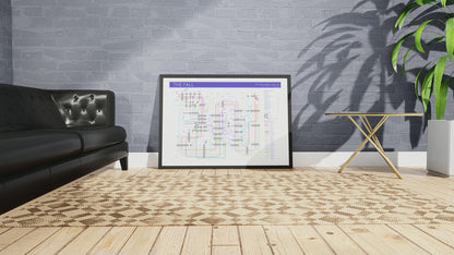 The Fall art print unique music map appealing to fans of the band and music lovers, designed as a great gift option for adults 20-70.