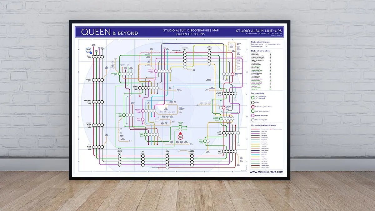 QUEEN - Discography Band Map - Studio Album Maps - MikeBellMaps