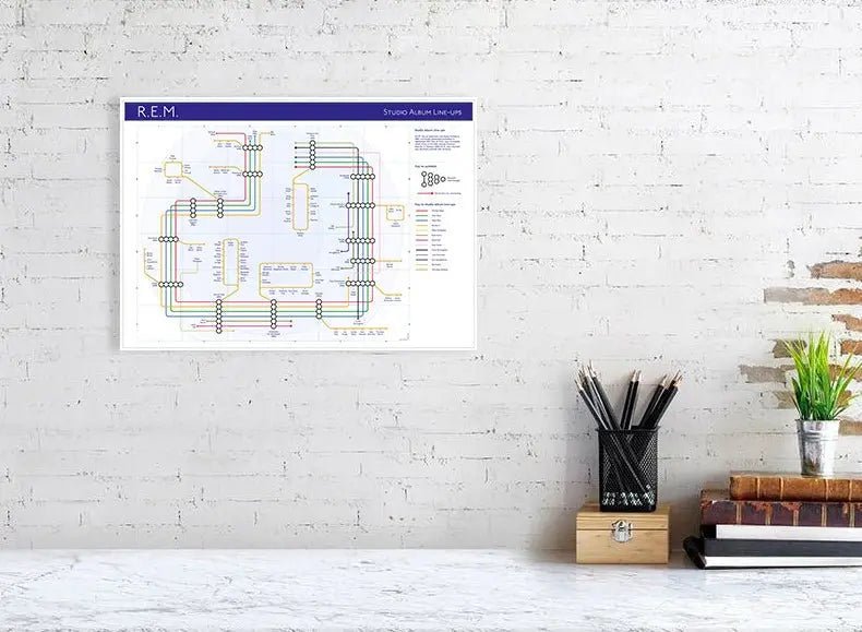 R.E.M. - Discography Band Map - Studio Album Maps - MikeBellMaps