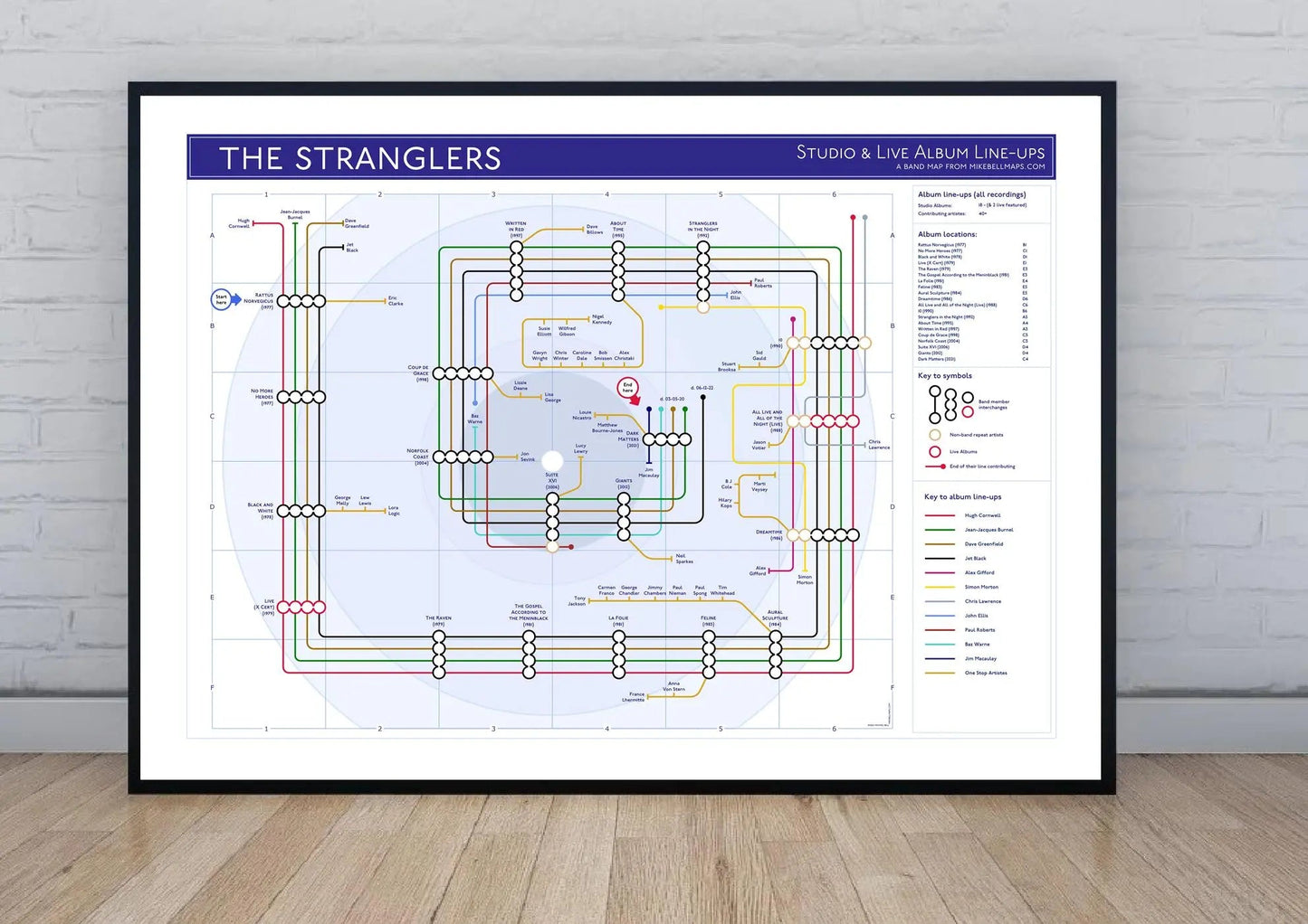 STRANGLERS, THE - Discography Band Map - Studio Album Maps - MikeBellMaps