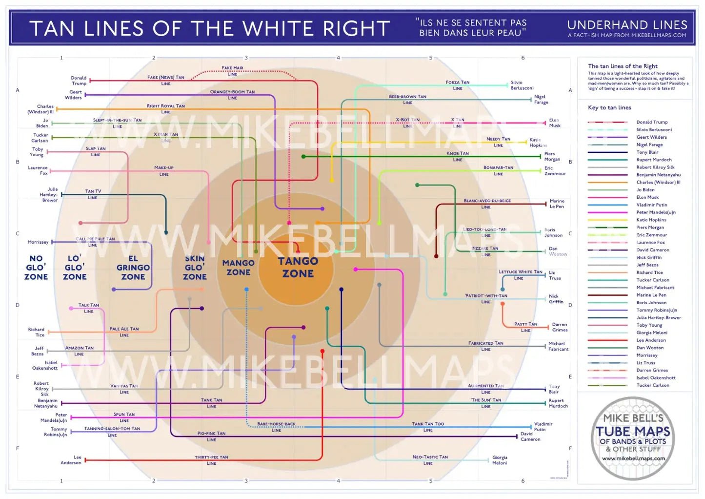 TAN LINES OF THE WHITE RIGHT - Politics - MikeBellMaps