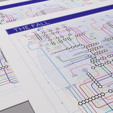 Close-up of The Fall discography tube map showing Brix Smith&