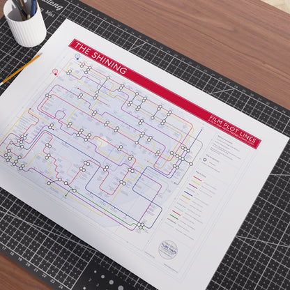 Gift for The Shining fans - A1 (594x841mm, 24x36in) unframed Giclée plot map wall art print, designed by Mike Bell.