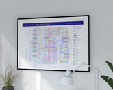 Tom Petty unique art print gift for fans: Mike Bell Tube Map of albums and credited musicians.