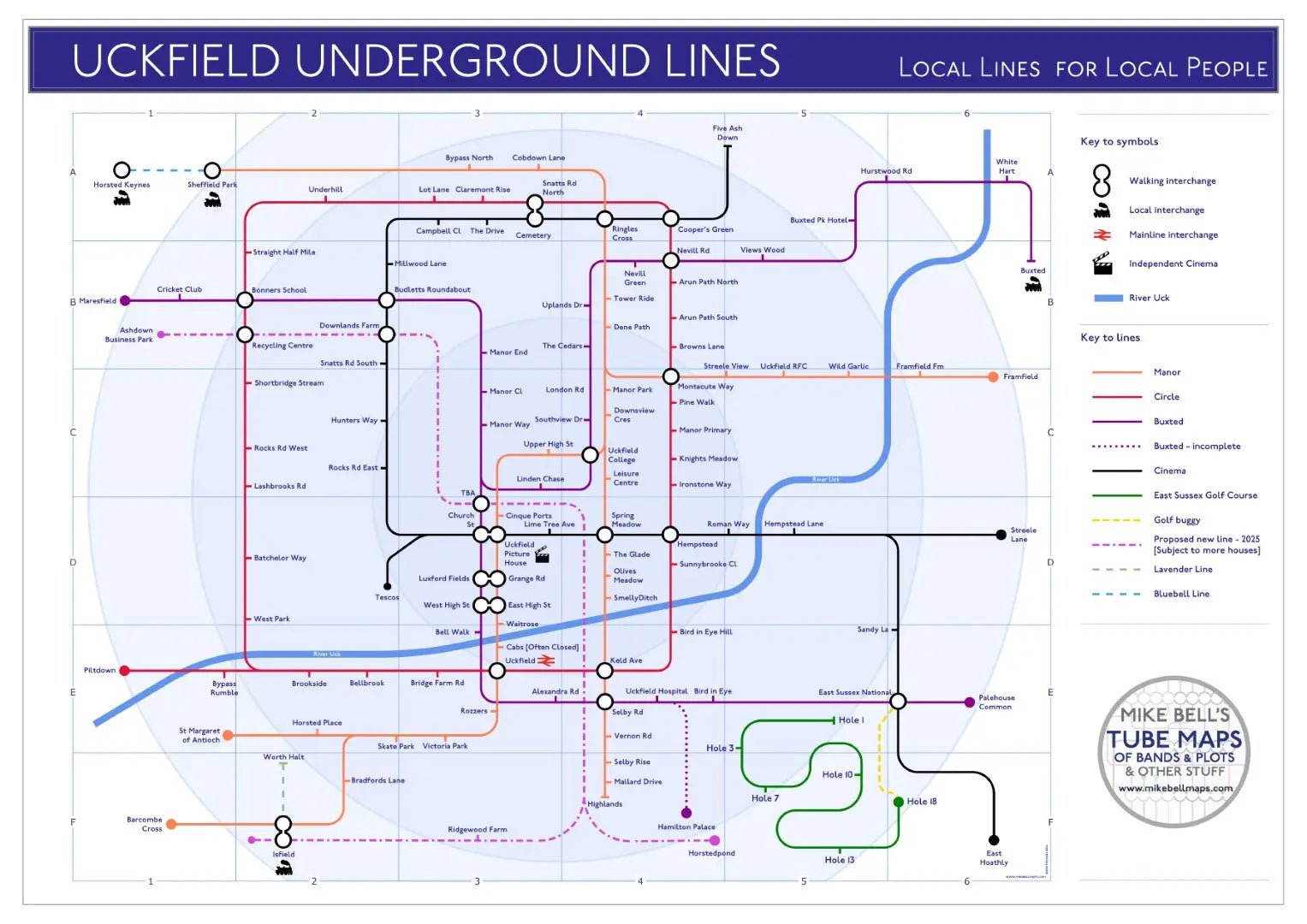 UCKFIELD TUBE MAP - Places - MikeBellMaps